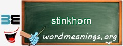 WordMeaning blackboard for stinkhorn